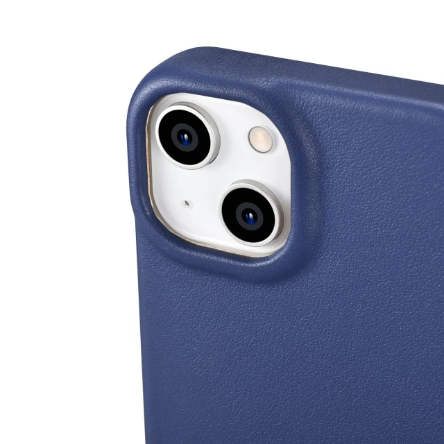Чохол iCarer CE Premium Leather Folio Case для iPhone 14 Plus Blue with MagSafe (WMI14220715-BU)