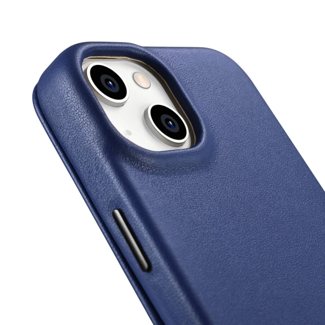 Чохол iCarer CE Premium Leather Folio Case для iPhone 14 Plus Blue with MagSafe (WMI14220715-BU)