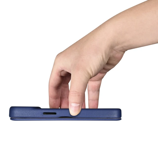 Чохол iCarer CE Premium Leather Folio Case для iPhone 14 Plus Blue with MagSafe (WMI14220715-BU)