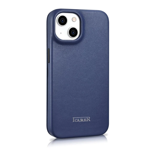 Чохол iCarer CE Premium Leather Folio Case для iPhone 14 Plus Blue with MagSafe (WMI14220715-BU)