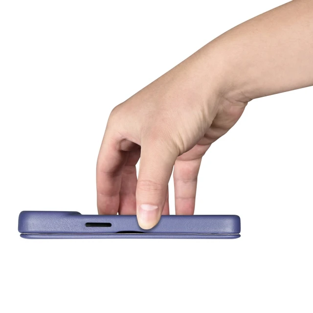 Чохол iCarer CE Premium Leather Folio Case для iPhone 14 Pro Max Light Purple with MagSafe (WMI14220716-LP)