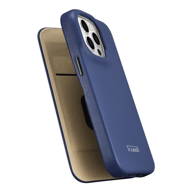 Чохол iCarer CE Premium Leather Folio Case для iPhone 14 Pro Max Blue with MagSafe (WMI14220716-BU)