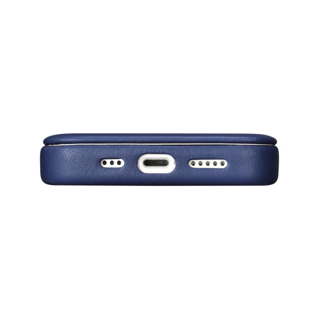 Чохол iCarer CE Premium Leather Folio Case для iPhone 14 Pro Max Blue with MagSafe (WMI14220716-BU)