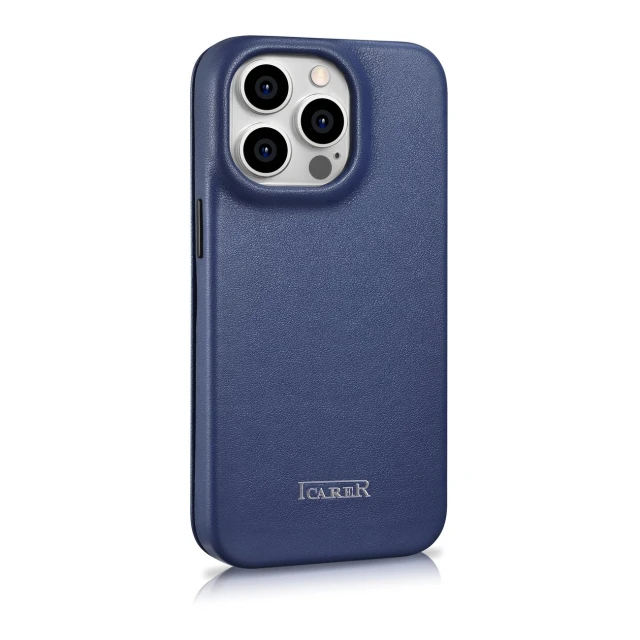 Чохол iCarer CE Premium Leather Folio Case для iPhone 14 Pro Max Blue with MagSafe (WMI14220716-BU)