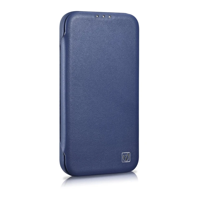 Чохол iCarer CE Premium Leather Folio Case для iPhone 14 Pro Max Blue with MagSafe (WMI14220716-BU)