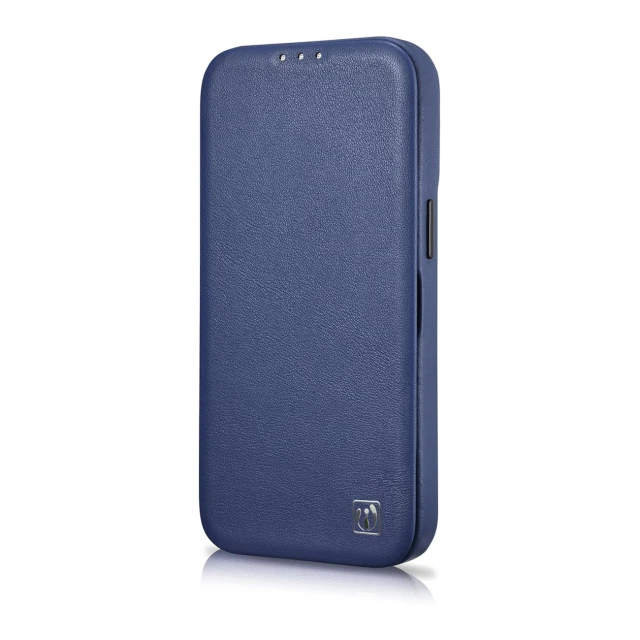 Чохол iCarer CE Premium Leather Folio Case для iPhone 14 Pro Max Blue with MagSafe (WMI14220716-BU)