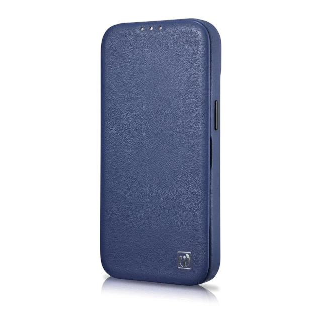 Чохол iCarer CE Premium Leather Folio Case для iPhone 14 Pro Max Blue with MagSafe (WMI14220716-BU)