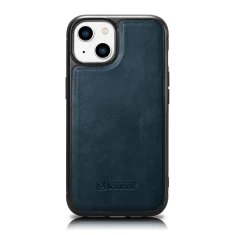 Чехол iCarer Leather Oil Wax Case для iPhone 14 | 13 Blue with MagSafe (WMI14220717-BU)