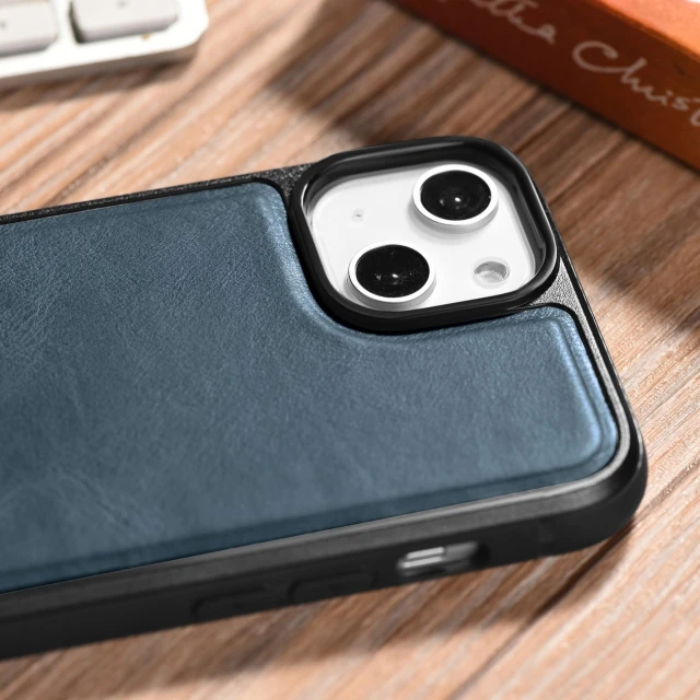 Чохол iCarer Leather Oil Wax Case для iPhone 14 | 13 Blue with MagSafe (WMI14220717-BU)