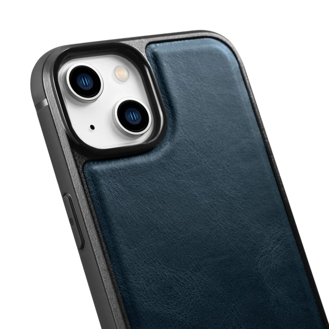 Чохол iCarer Leather Oil Wax Case для iPhone 14 | 13 Blue with MagSafe (WMI14220717-BU)