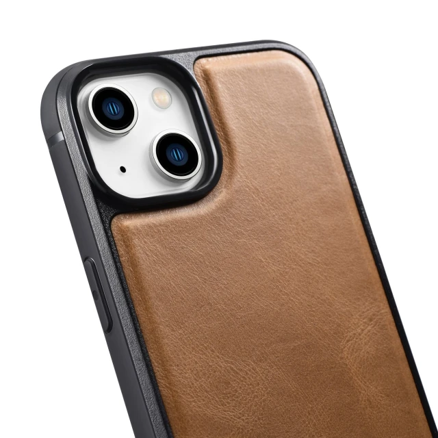 Чохол iCarer Leather Oil Wax Case для iPhone 14 | 13 Brown with MagSafe (WMI14220717-TN)