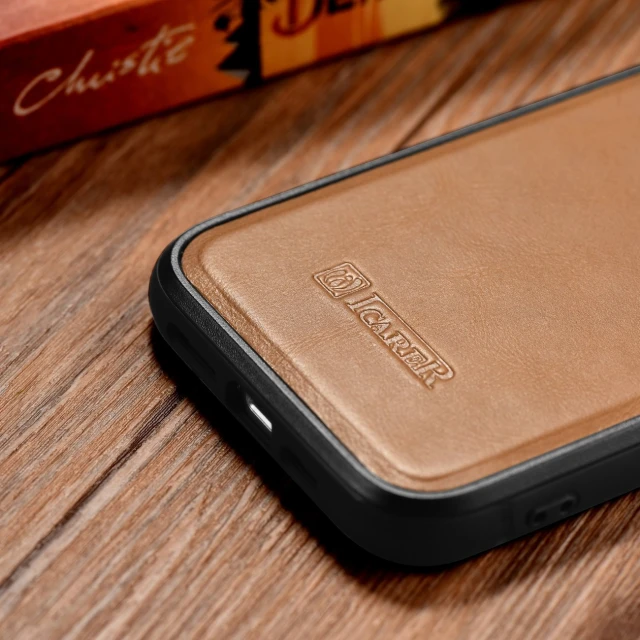 Чохол iCarer Leather Oil Wax Case для iPhone 14 | 13 Brown with MagSafe (WMI14220717-TN)