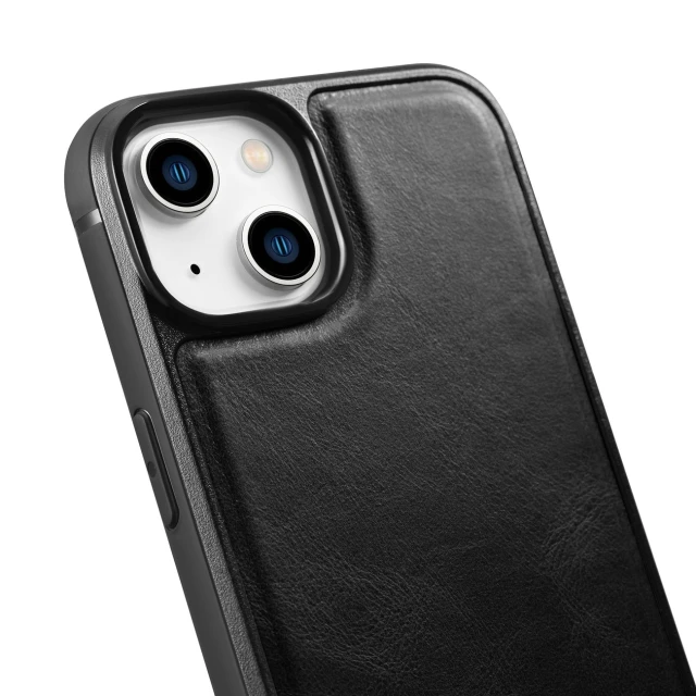 Чохол iCarer Leather Oil Wax Case для iPhone 14 Plus Black with MagSafe (WMI14220719-BK)