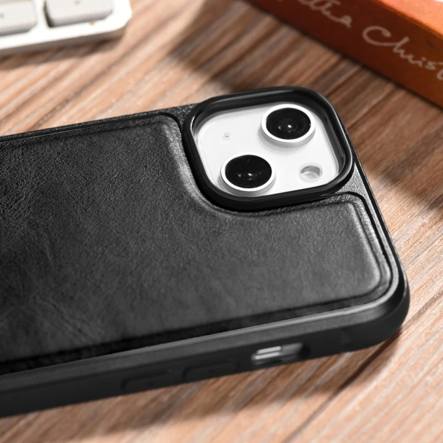 Чохол iCarer Leather Oil Wax Case для iPhone 14 Plus Black with MagSafe (WMI14220719-BK)