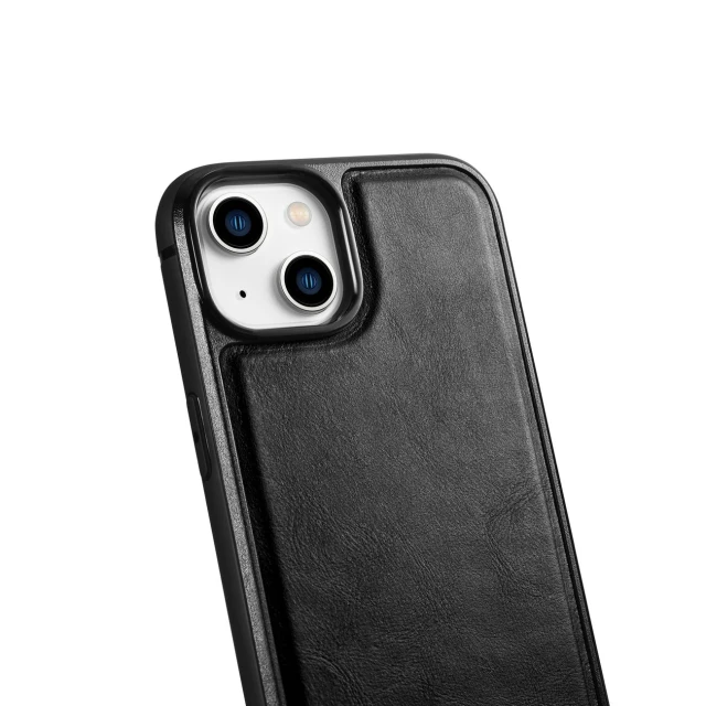 Чохол iCarer Leather Oil Wax Case для iPhone 14 Plus Black with MagSafe (WMI14220719-BK)