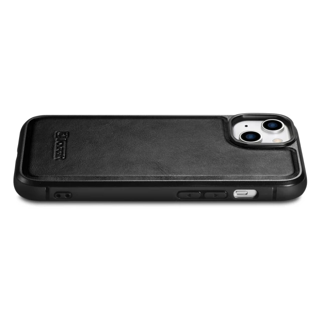 Чохол iCarer Leather Oil Wax Case для iPhone 14 Plus Black with MagSafe (WMI14220719-BK)