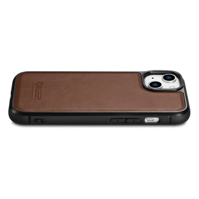 Чехол iCarer Leather Oil Wax Case для iPhone 14 Plus Brown with MagSafe (WMI14220719-BN)