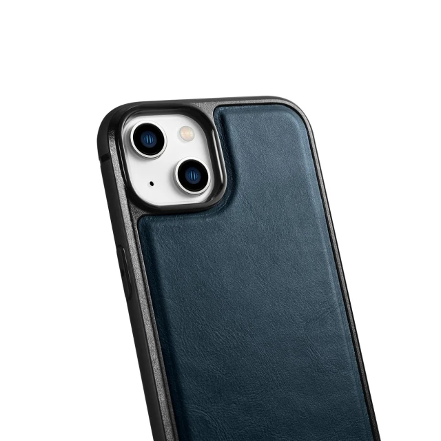 Чохол iCarer Leather Oil Wax Case для iPhone 14 Plus Blue with MagSafe (WMI14220719-BU)