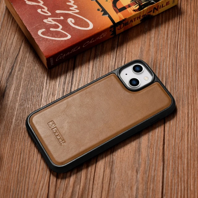 Чохол iCarer Leather Oil Wax Case для iPhone 14 Plus Brown with MagSafe (WMI14220719-TN)
