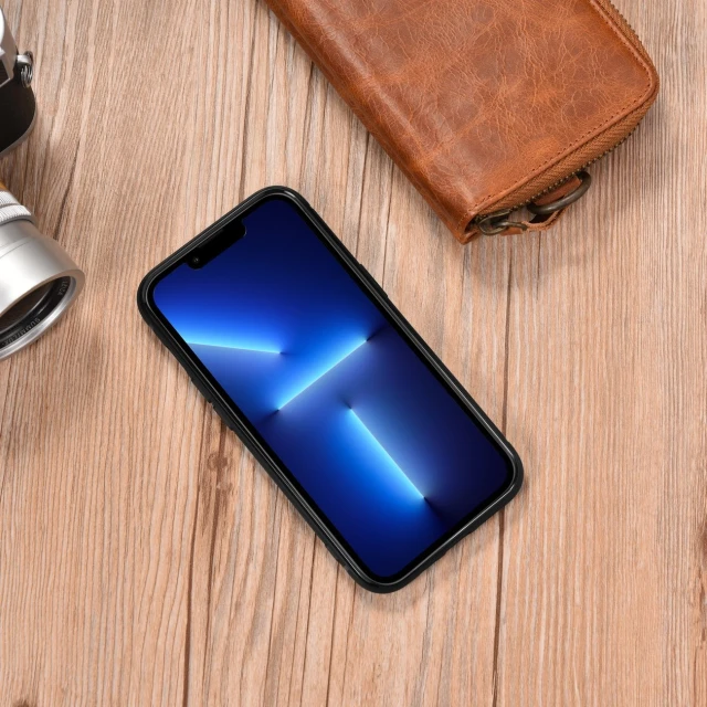 Чохол iCarer Leather Oil Wax Case для iPhone 14 Pro Max Blue with MagSafe (WMI14220720-BU)