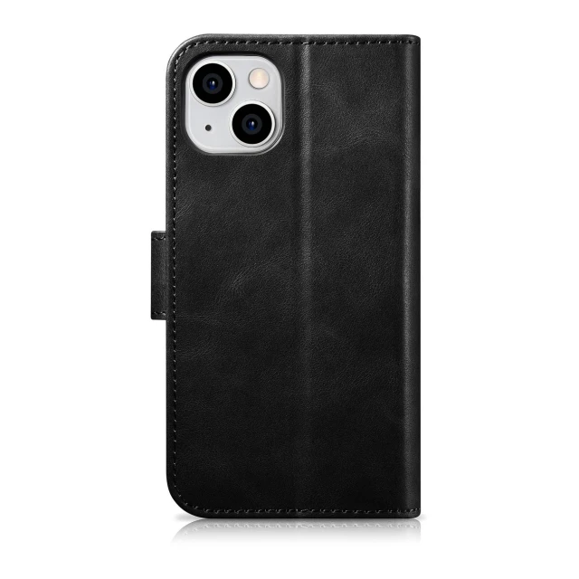 Чохол iCarer Oil Wax Wallet Case 2in1 для iPhone 14 Plus Anti-RFID Black (WMI14220723-BK)