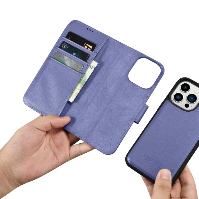 Чохол iCarer Wallet Case 2in1 для iPhone 14 Pro Anti-RFID Light Purple (WMI14220726-LP)
