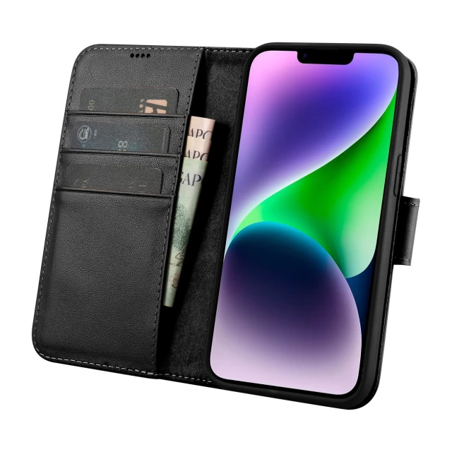 Чохол iCarer Wallet Case 2in1 для iPhone 14 Plus Anti-RFID Black (WMI14220727-BK)