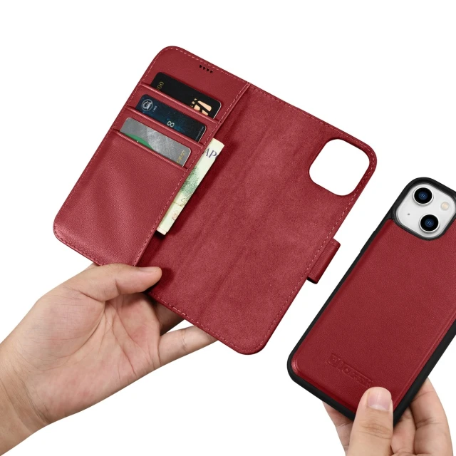 Чохол iCarer Wallet Case 2in1 для iPhone 14 Plus Anti-RFID Red (WMI14220727-RD)
