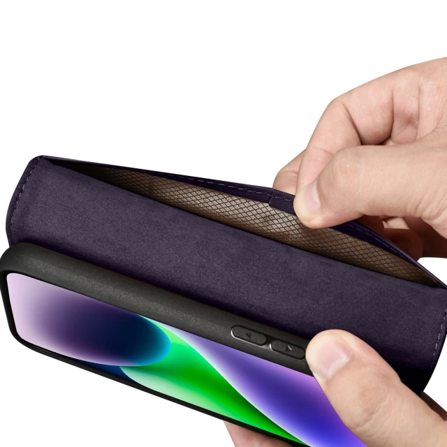 Чохол iCarer Wallet Case 2in1 для iPhone 14 Plus Anti-RFID Dark Purple (WMI14220727-DP)