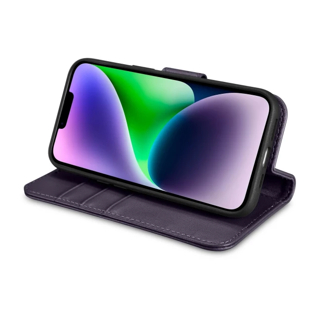 Чохол iCarer Wallet Case 2in1 для iPhone 14 Plus Anti-RFID Dark Purple (WMI14220727-DP)