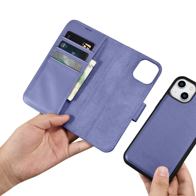 Чохол iCarer Wallet Case 2in1 для iPhone 14 Plus Anti-RFID Light Purple (WMI14220727-LP)