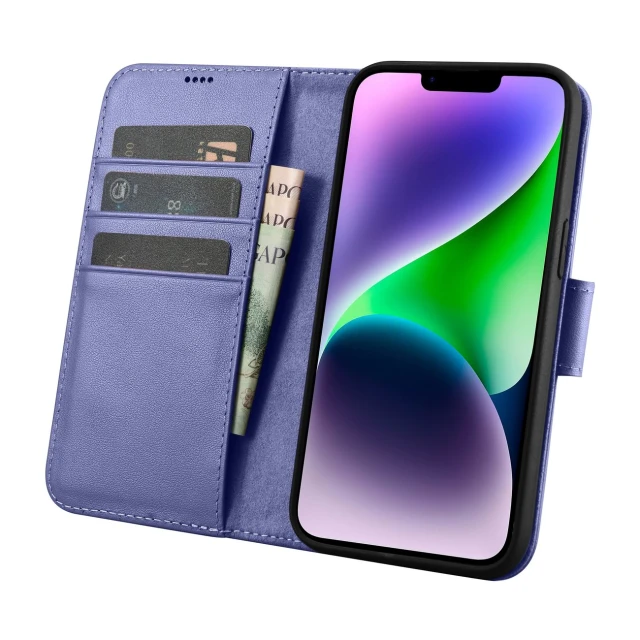 Чохол iCarer Wallet Case 2in1 для iPhone 14 Plus Anti-RFID Light Purple (WMI14220727-LP)