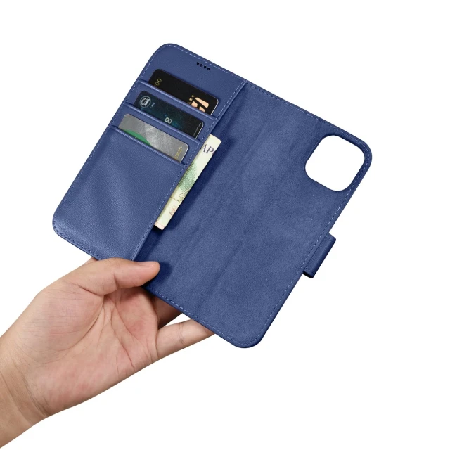 Чохол iCarer Wallet Case 2in1 для iPhone 14 Plus Anti-RFID Blue (WMI14220727-BU)