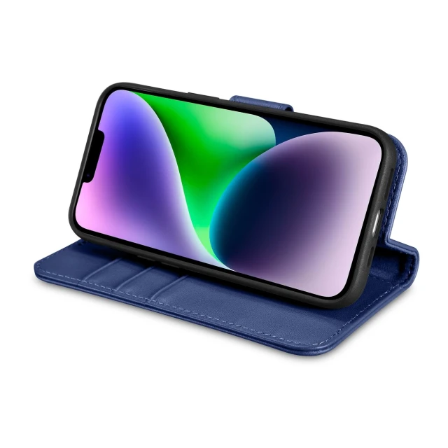 Чохол iCarer Wallet Case 2in1 для iPhone 14 Plus Anti-RFID Blue (WMI14220727-BU)
