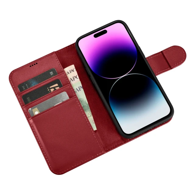 Чехол iCarer Wallet Case 2in1 для iPhone 14 Pro Max Anti-RFID Red (WMI14220728-RD)