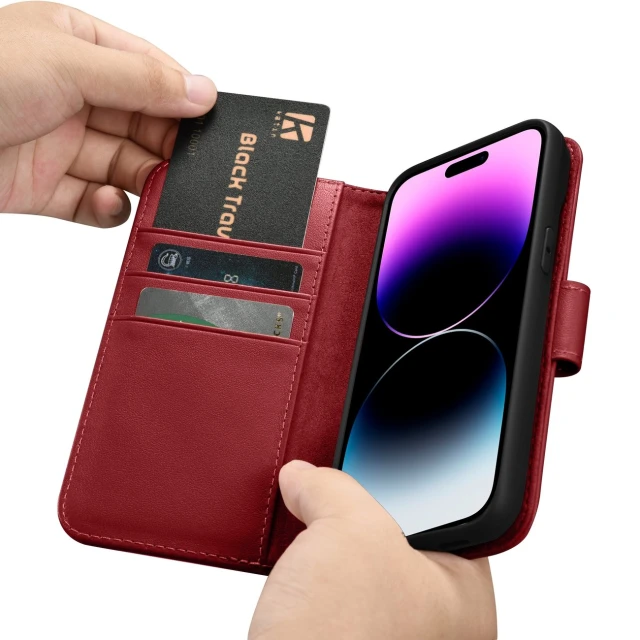 Чехол iCarer Wallet Case 2in1 для iPhone 14 Pro Max Anti-RFID Red (WMI14220728-RD)