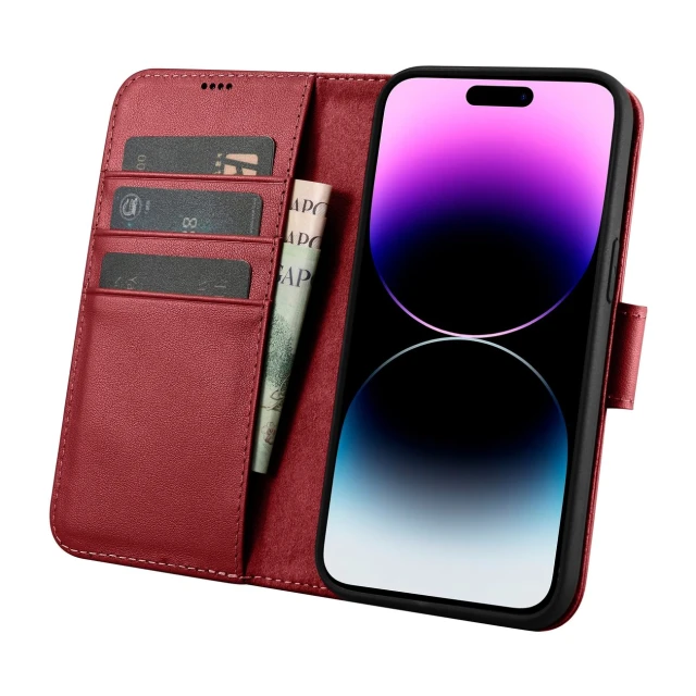 Чехол iCarer Wallet Case 2in1 для iPhone 14 Pro Max Anti-RFID Red (WMI14220728-RD)