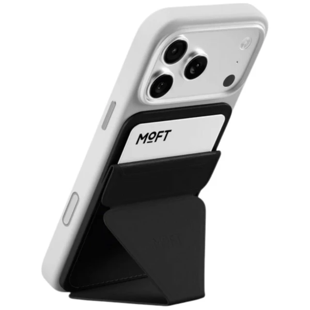 Магнітний гаманець і підставка для телефону Moft Trackable Movas Snap-On MagSafe Black (6975820904767)