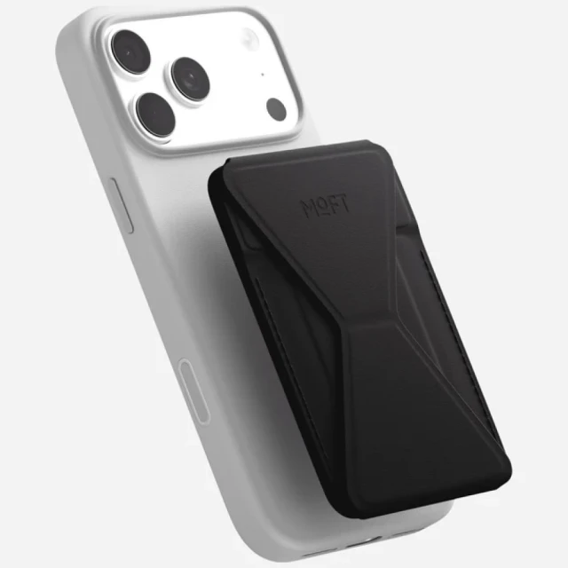 Магнітний гаманець і підставка для телефону Moft Trackable Movas Snap-On MagSafe Black (6975820904767)