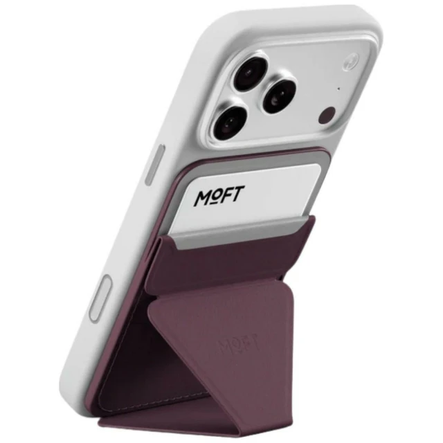 Магнітний гаманець і підставка для телефону Moft Trackable Movas Snap-On MagSafe Cherry Lacquer (6975820904774)