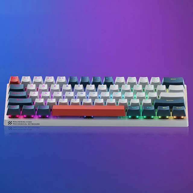 Клавіатура ігрова Machenike K500-B61 провідна механічна з підсвічуванням Red Switch White Blue (6975971290313)