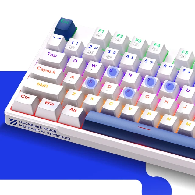 Клавіатура ігрова Machenike K500B-B87 провідна механічна з підсвічуванням Red Switch White (6975971291921)