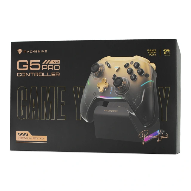Контролер для ігор Machenike G5Pro Premium Edition бездротовий зі станцією зарядки Black Gold (6975971295493)