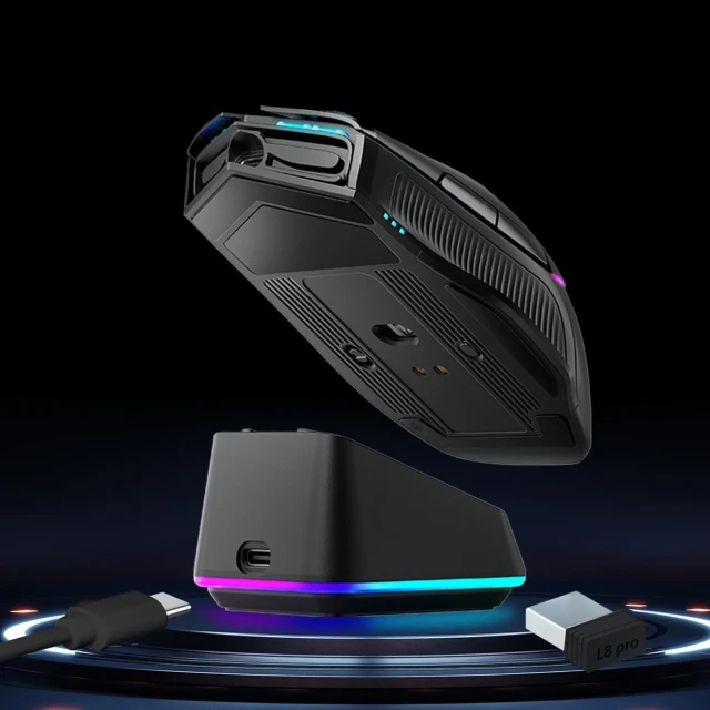 Ігрова миша Machenike L8 Pro бездротова зі станцією для зарядки Black (6975971299484)