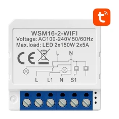 Реле AVATTO WSM16-W2 Wi-Fi 2-канальне Tuya (6976037360131)