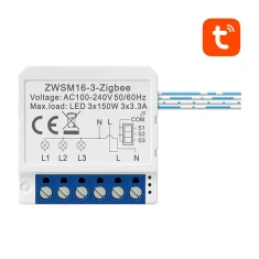 Реле AVATTO ZWSM16-W3 ZigBee 3-канальне Tuya (6976037360186)