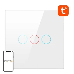 Вимикач світла AVATTO TS02-EU-W3 Wi-Fi 3-канальний White (6976037360308)
