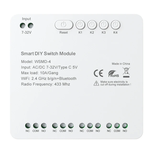 Реле DIY Wi-Fi AVATTO WSMD-4 32V 4-канальне (WSMD-4-32V)