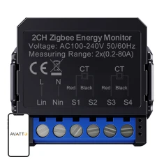 Лічильник енергії AVATTO ZWPM16-2 ZigBee двонаправлений (6976037362319)