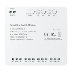 Реле AVATTO ZWSMMD-4-32V ZigBee 4-канальне DC 32V (ZWSMD-4-32V)
